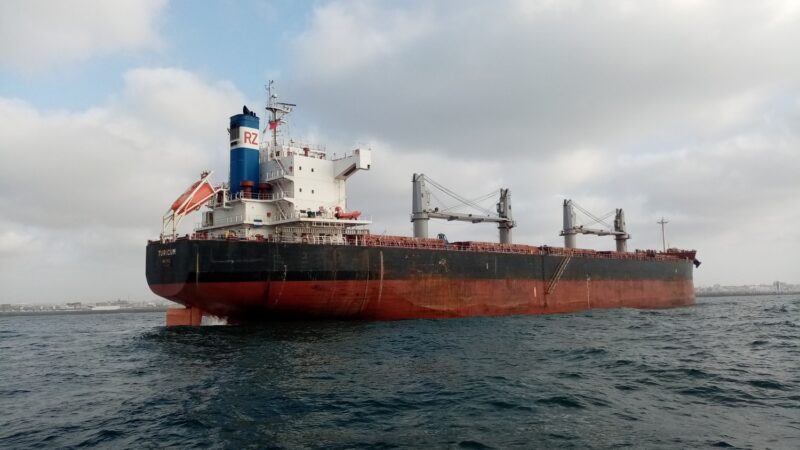 Cargou de tip vrachier pe mare, similar navei comerciale avariate in Marea Neagra