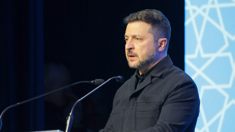 Volodimir Zelenski, președintele Ucrainei, vorbind la summitul NATO de la Ankara, 7 iulie 2026