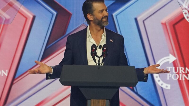 Donald Trump Jr., fiul președintelui american, la o conferință în 2025