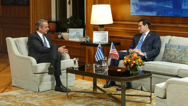 Marco Rubio și Kyriakos Mitsotakis la Atena