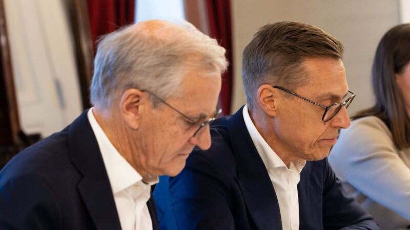 Jonas Gahr Støre și Alexander Stubb la Helsinki